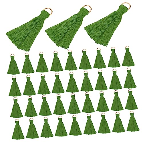 GRADENEVE 100St Mini-Quasten Dekoration für zu Hause chinesische Quaste DIY Ohrringquasten quasten für lesezeichen schmuckherstellung fächer eleganter Quasten-Anhänger Polyester-Quaste Green von GRADENEVE