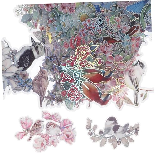 GRADENEVE 100st Handbuch-aufkleber 3d-blumenaufkleber Scrapbooking-materialien Transparente Blumenaufkleber Holografischer Diy-aufkleber Aufkleber Für Scrapbook-material Das Haustier von GRADENEVE