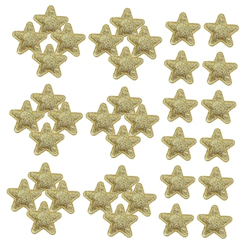 GRADENEVE 100st Pentagramm-patch Glitzerstern-patch Weihnachten Bestickter Aufnäher Sternenmuster-patch Golddekor Urlaubsapplikationen Sternenaufnäher Gestickte Sterne Patches Golden Stoff von GRADENEVE