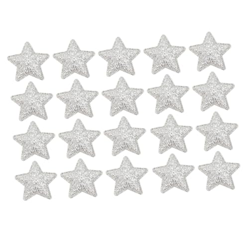 GRADENEVE 100st Pentagramm-patch Sternenmuster-patch Dekor Weihnachtsapplikationen Mit Pailletten Kleiderflicken Aufnähen Sternflecken Aufnähen Sterne Pailletten Flicken Nähen Stoff Silver von GRADENEVE