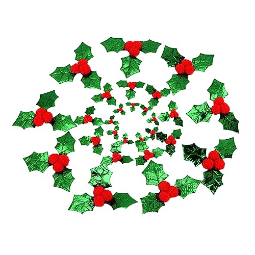 GRADENEVE 100st Weihnachtsblatt-konfetti Grünes Dekor Konfetti-spielzeug Einfaches Konfetti Neuartiges Konfetti Halloween-zubehör Feiertagskonfetti Grüne Blätter Dekor Stoff Green von GRADENEVE