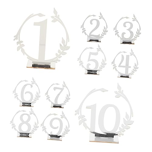 GRADENEVE 10St Tisch Nummernschild Hochzeitsnummern für Tische Bankett hochzeitsdeko brilliance glossing esszimmertische Hochzeitsreservierte Schilder Reservierte Schilder aus Acryl Silver von GRADENEVE