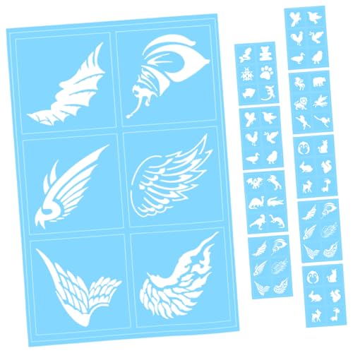 GRADENEVE 10St kinderschminken schablonen Cosplay Schablonen ausgehöhlte Zeichenschablonen Schablonen zum Schminken Malschablonen Glitzer-Tattoos für Kinder gesicht malen make-up Papier Blue von GRADENEVE