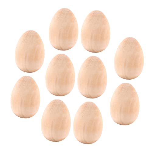 GRADENEVE 10St nachgeahmte Eier Tischplatte Gel Vor Spielzeugeier basteln für ostern ostern basteln für ostern Bastelei aus Holz leeres Holzei hölzern Beige von GRADENEVE