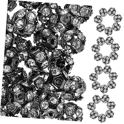 GRADENEVE 10mm Rhinestone Spacer Beads Bunte DIY Bastelperlen Für Armbänder Und Schmuckherstellung Weiche Tonperlen Mit Glitzerstein 3 Packungen à von GRADENEVE