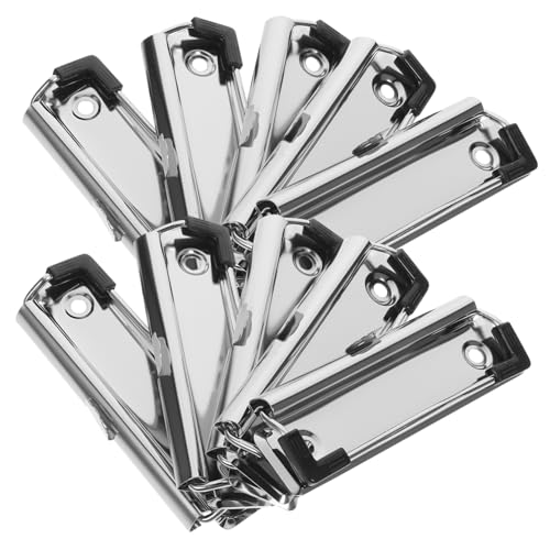 GRADENEVE 10st Aktenordner Befestigungsclips Für Dokumente Bindeklammern Für Clips Zur Dateibefestigung Clipboard-clips Klemmbrettclips Für Studenten Schulmappenclips Metall Silver von GRADENEVE