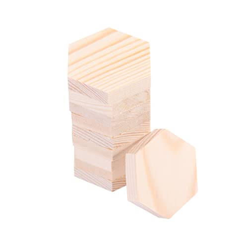 GRADENEVE 10st Bastelbrett Aus Holz Quadratische Etiketten Unfertige Sechseckige Planke Polygonal Holzblock Selber Machen Kleiner Holzblock Bambus von GRADENEVE