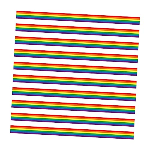 GRADENEVE 10st Regenbogenband Blumensträuße Dekorationen Outfit Sackleinen Stolz Zeremonie Bänder Dekorativ Flagge Geschenkband Partyzubehör Zartes Haarband Wickelband Polyester von GRADENEVE