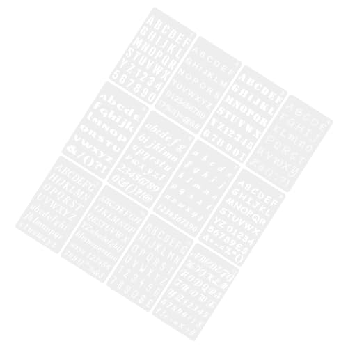 GRADENEVE 12 Blatt Kontovorlage Zahlenschablone Buchstaben Zahlenformen Haushaltsspray Schablonen Brennschablonen Und Muster Schablonen Für Airbrush Buchstabenform Schablonen Für von GRADENEVE