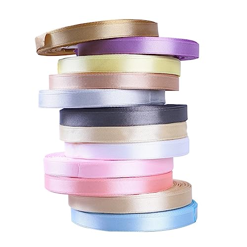 GRADENEVE 12 Stück Satinband Creme 25 Yards Lang Ideales Seidenband Für Geschenkverpackung Dekoration Schleifen Hochzeiten Und Kunsthandwerk Vielseitig Einsetzbar von GRADENEVE