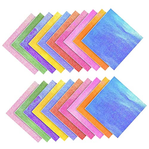 GRADENEVE 150 Stück Perlenlaserpapier Glitzerpapier Origami-Papiere zum Basteln traditionelles Origami-Papier kreativpapier scrapbook paper kinder DIY papier karte DIY papier Colorful von GRADENEVE