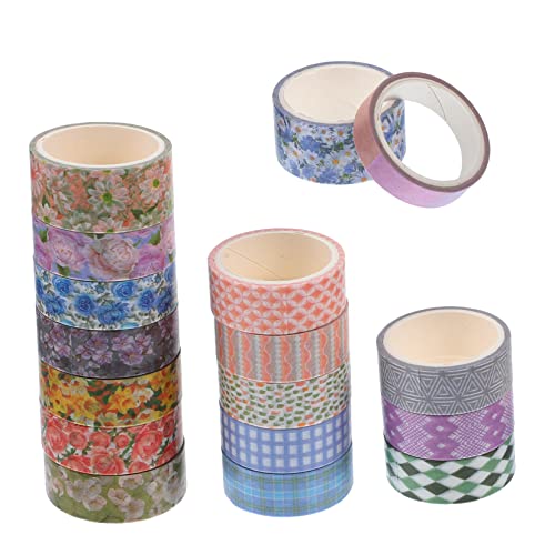 GRADENEVE 17 Rollen Blumen Und Washi Tape Gänseblümchen-aufkleber Zeitschrift Blumen- Band Umwickeln Scrapbooking-papier Kunstband Blumenband Papier Klebeband Goldband Japanisches Papier von GRADENEVE