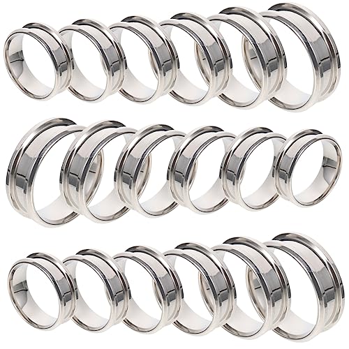 GRADENEVE 18 Stk geriffelter Ring Ringmonteur Set zur Herstellung von Armbändern Silberringe Kreis edelstahlringe valtinstaggeschenke polierte Fingerringe Metallringe Rostfreier Stahl Silver von GRADENEVE