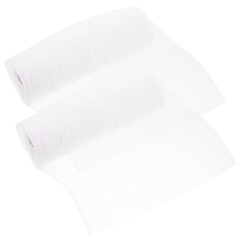 GRADENEVE 2 Rollen Dekorative Bastelverpackungsnetz Hochzeit Tüll Spule Hochzeitsband Verpackungsgitter Tüllband Blumenband Mesh-bänder Blumenverzierungen Blumendekor Weiß Plastik von GRADENEVE