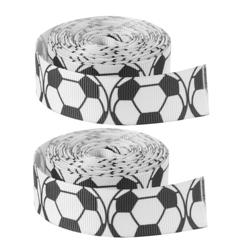 GRADENEVE 2 Rollen Fußball-rippenband Fußballband Geschenkverpackungsband Kreatives Geschenkband Party-geschenkbänder Neuheit Geschenkband Kreative Kuchenbänder Exquisites Geschenkband Stoff von GRADENEVE