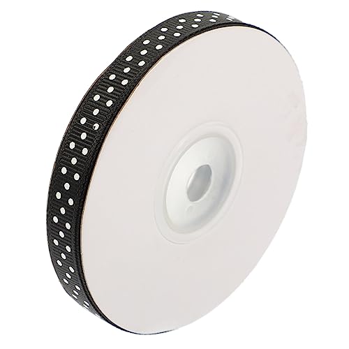 GRADENEVE 2 Rollen Punktgewebe grünes Band Stolz Dekorationen Brautparty- Sackleinenband Bausatz ribbon bandfeile dekoweihnachten DIY Bastelband Geschenkverpackungsband Polyester Black von GRADENEVE