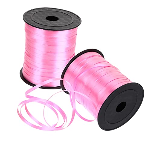 GRADENEVE 2 Rollen Schleife seidenband ribbon festivalbändchen eheringe bandalette weihnachtsgeschenkverpackungsband Hochzeitsband Partyverpackungsband Dekoratives Geschenkband Stoff Rosa von GRADENEVE