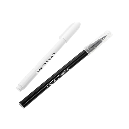 GRADENEVE 2 Stück Essbarer Backstift Kuchentintenstift Kuchendekorationsstift Lebensmittelfarbe Stift Kuchendekorationswerkzeug Schwarz Für Kuchen Und Kekse von GRADENEVE