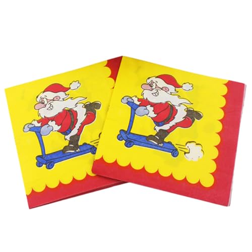 GRADENEVE 2 Weihnachtsservietten weihnachtliche gästetücher Esstisch dekor Abendessen Papierserviette weihnachtsmotiv weihnachtsessen Serviette im Weihnachtsstil Mode-Dinner-Papier von GRADENEVE