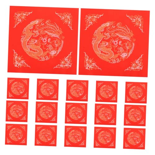 GRADENEVE 20 Stück Leere Chinesische Couplets Fu Charakter Wandaufkleber Reispapier Neujahr Dou Fang Xuan Papier Chunlian Duilian Papier Rot von GRADENEVE