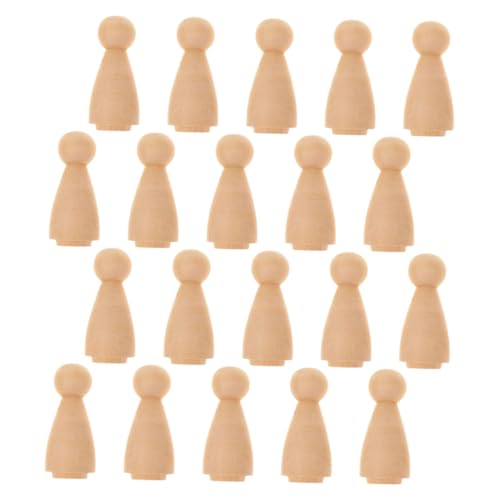 GRADENEVE 20 Stück Unvollendete Holzpuppen Für DIY Handwerk Menschen Geformte Figuren Khaki Für Puppenhaus Dekoration Bastelprojekte Und Kreative Gestaltung Miniaturgröße von GRADENEVE