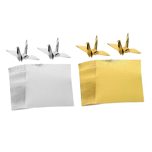 GRADENEVE 200 Blatt Einseitiges Perlmutt-origami Glitzerkartonpapier Origamipapier 6x6 Quadratisches Diy-papier Weißes Kartonpapier Metallisch Schimmerndes Papier Origamipapier Für Kinder von GRADENEVE