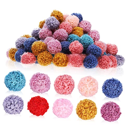 GRADENEVE 200 STK Bommel Poms Pompons Kunst Puffbällchen Zum Basteln Katze Fuzzy Bälle Pompons Basteln Kunsthandwerk Pompons Bunte Pompons Kreative Pompons Verschiedene Pompons Samt von GRADENEVE