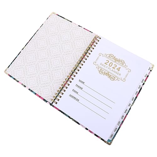 GRADENEVE 2024 Tragbarer Planer-notizblock Tablette Notebook-spirale Schulplaner Monat Neuheitsplaner-notizblock Agenda Notizblock Zeitschrift Geldplaner Finanziell Taschenplaner Mini Papier von GRADENEVE