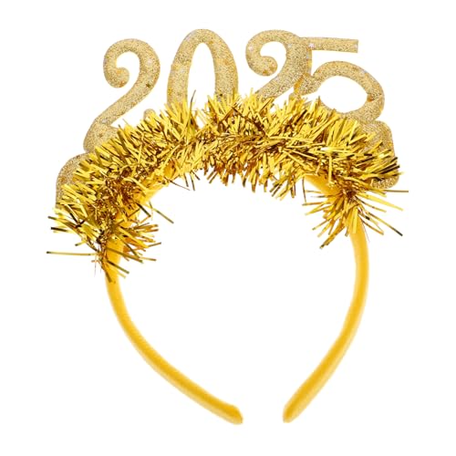 GRADENEVE 2025 Stirnband Weihnachtsfeier Frohes Neues Jahr Kopfschmuck Frohes Neues Jahr Stirnband Neujahr Kopfbopper Frohes Neues Jahr Stirnband Neujahr Haarschmuck Partygeschenke Stoff von GRADENEVE