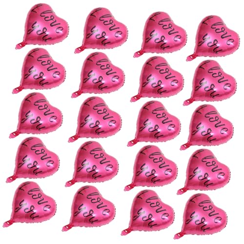 GRADENEVE 20St Hochzeitsdekoration Ich liebe dich Luftballons Ballonpumpe Gänseblümchen Ballons rote Liebesherzluftballons Partyballons aus Aluminiumfolie Valentinsballons Ballons Rosy von GRADENEVE