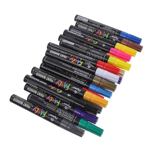 GRADENEVE 20St Schnell trocknender Lackstift Metallic-Farbmarker Marker für Leinwandfarbe Permanente Farbmarker bauschige Stifte leuchtend farbiger Stift Reifenreparaturstift Aluminiumstange von GRADENEVE