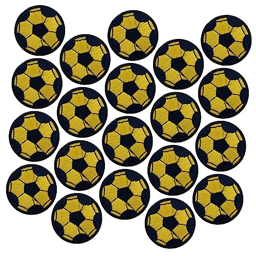 GRADENEVE 20st Fußball-aufkleber Aufbewahrung Von Stickgarnen Flicken Für Kleidung Wasserlösliches Stickpapier Aufnäher Für Kleidung Stoffkleber Applikation Nähen Stich Hose Yellow Polyester von GRADENEVE