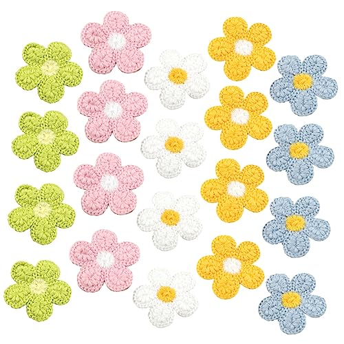 GRADENEVE 20st Stoffaufkleber Mit Fünf Blütenblättern Patch Mini-applikation Mantelflicken Für Den Haushalt Flecken Dekorative Flicken Für Kleidung Gestickte Aufnäher Blumenbeete Polyester von GRADENEVE