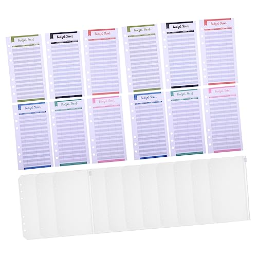 GRADENEVE 24 Stück A6 Budgetblätter Mit PVC Klarsichthüllen 6 Ring Ordner Lose Blätter Umschläge Mit Reißverschluss Ausgaben Budget Einlagen Für Budget Binder von GRADENEVE