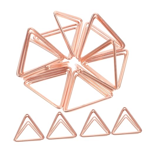 GRADENEVE 24St Dreieckiger Geldscheinhalter Memo-Fotoclips Mini-Tischkartenhalter Tischkarten für die Tischdekoration Tischkartenhalter für den Tisch Notiztischständer Metall Rose Gold von GRADENEVE