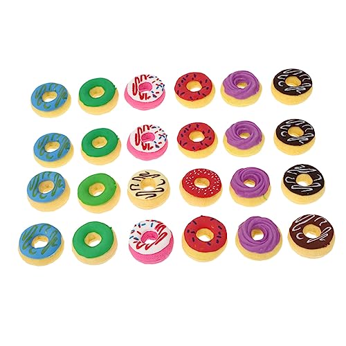 GRADENEVE 24St Gummiband radiergummi kinder erasers for Mini-Donuts Radiergummis Bunte Kinder Radiergummis Bulk Radiergummis für Kinder Bulk Kinder Radiergummis für Kinder Plastik von GRADENEVE