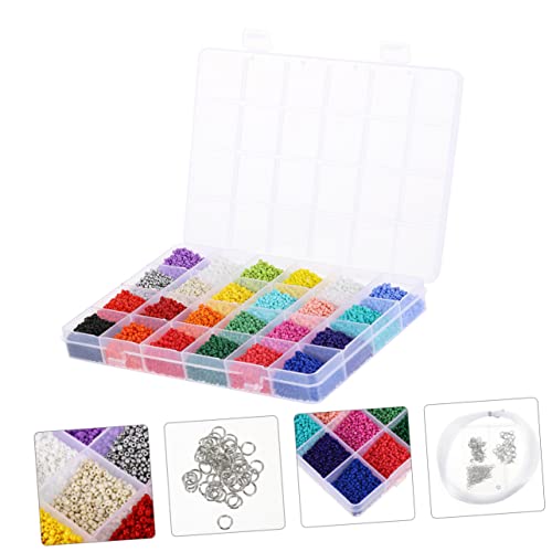 GRADENEVE 24er Box Bunte Glasperlen 2mm Für DIY Schmuckherstellung Delicate Spacer Beads Bastelmaterialien Für Armbänder Und Ketten Farbenfrohe Perlen Zum Auffädeln von GRADENEVE