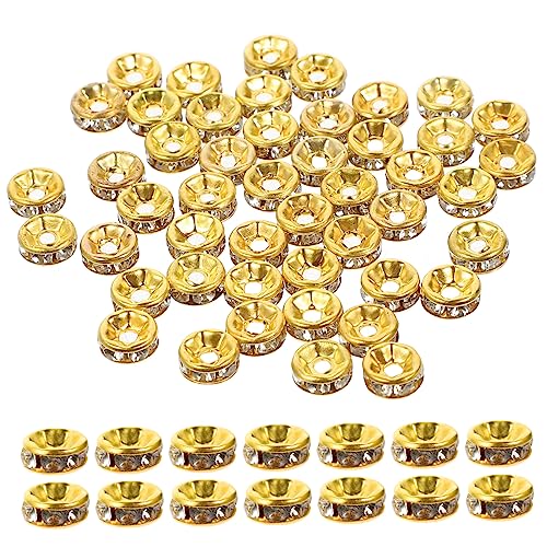 GRADENEVE 250 Stück Abstandsperlen Schmuck Spacer Charms Perlen Fallen Perlen-kits Farbige Perlen Edelsteinperlen Perlen Für Die Herstellung Von Armbändern Runde Lose Perlen Legierung Golden von GRADENEVE