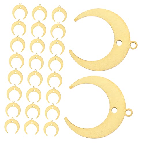 GRADENEVE 25St Mond-Anhänger magnetischer Halskettenverschluss Set zur Herstellung von Armbändern Reifen Charme Kupfer Anhänger Schmuck Verzierung Armbandanhänger DIY-Schmuckfunde Golden von GRADENEVE