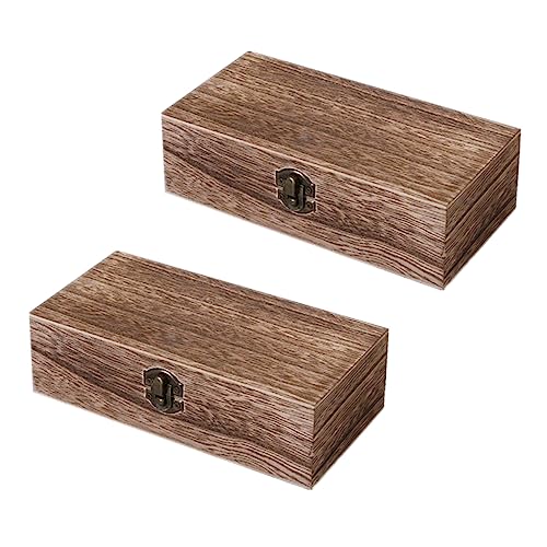 GRADENEVE 2er-box Holzkasten Schmuck Organizer Klar -schmuckkästchen Organizer Für Schmuckketten Schmuck-organizer Antikes Dekor Mini-schatztruhe Schmuckorganisator Für Halsketten von GRADENEVE