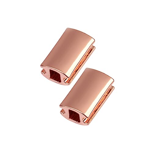 GRADENEVE 2pcs Metall DIY Schmuck Zubehör Rechteck Kupfer Perlen Schmuck Herstellung Schnur Perlen Kreative DIY Lose Perlen Für Armband Fußkettchen Halskette Herstellung Roségold von GRADENEVE