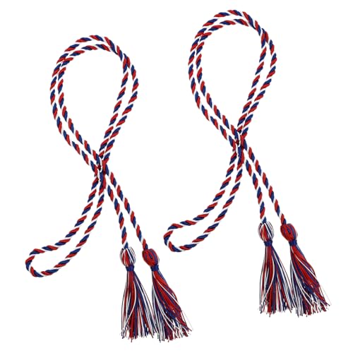 GRADENEVE 2st Abschluss-ehrenseil Graduierungskappen-stirnband Individuelle Mütze Mini-abschlusskappe Graduierung Ehrenschnur Abschlusskappen-topper Abschluss Für Sie Zubehör Rot Polyester von GRADENEVE