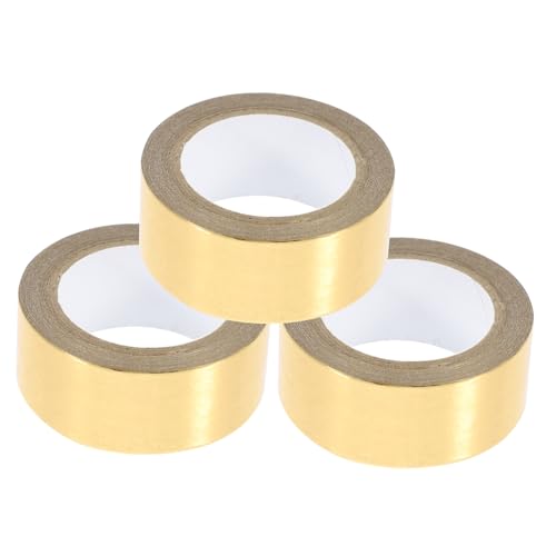 GRADENEVE 3 Rollen Heißprägeband Klebeband Für Scrapbooking Funkeln Washi-tape-aufkleber Geschenkband Scrapbooking Washi Tape Dünnes Washi-tape Selbstklebendes Abdeckband Golden Bronzieren von GRADENEVE