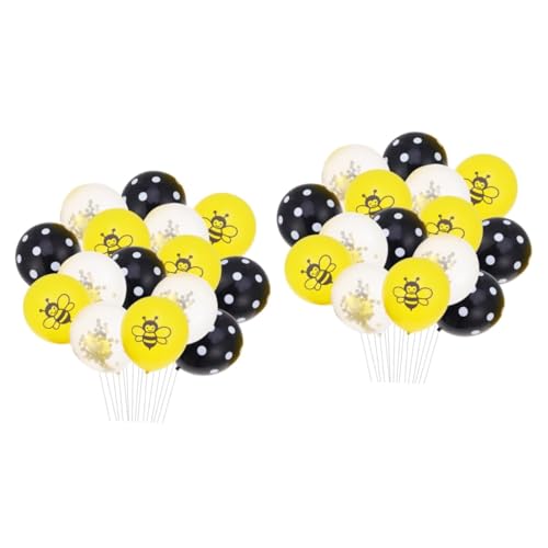 GRADENEVE 30 Stück 12 Bausatz Für Partyballons Partyzubehör Für Den Babygeburtstag Bienenballons Luftballons Für Geburtstagsfeiern Ballons Mit Pailletten Zum Geburtstag Bienenanzüge von GRADENEVE