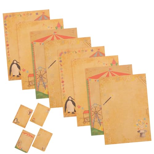 GRADENEVE 32 Blatt Vintage-briefpapier Aus Kraftpapier Grußkarten Braunes Papier Liniertes Papier Vintage-geschenkpapier Zeitschrift Leeres Briefpapier Pergamentpapier Papier Zum Schreiben von GRADENEVE