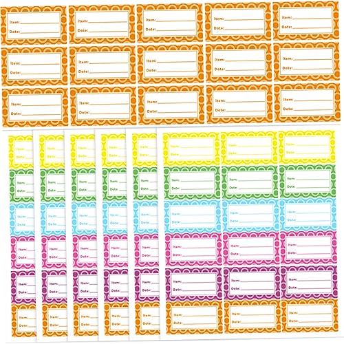 GRADENEVE 360 Stk Etikettenaufkleber Aufkleber Für Lebensmitteletiketten Selbstklebende Aufkleber Für Gefrierschränke Etiketten Für Flaschen Küchenaufkleber Colorful Synthetisches Papier von GRADENEVE