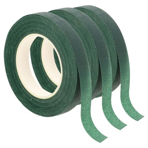 GRADENEVE 3St Blumenstrauß aus grünem Band grüne Blumenklebeband Floristik Klebeband Floristenbedarf Klebeband Blumenbinden Tape Pflanzentrainingsband Blumenstraußband Papier Dark Green von GRADENEVE