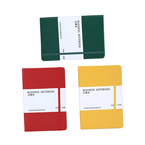 GRADENEVE 3St Notizbuch Schoßtisch Notizblöcke A5 Notizblock Büroplan-Notizblock Sidekick-Notizblock write board elastic band notebooks Tagebuch Notizblock Elastischer Notizblock Kunstleder von GRADENEVE