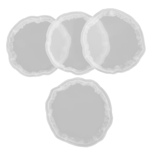 GRADENEVE 4 Stück Obst teller form Heimdekorationsform quadratische Untersetzer runde Bechermattenform mould ling giesform Schalenmatten-Gießform DIY-Teetassen-Mattenform Kieselgel Weiß von GRADENEVE