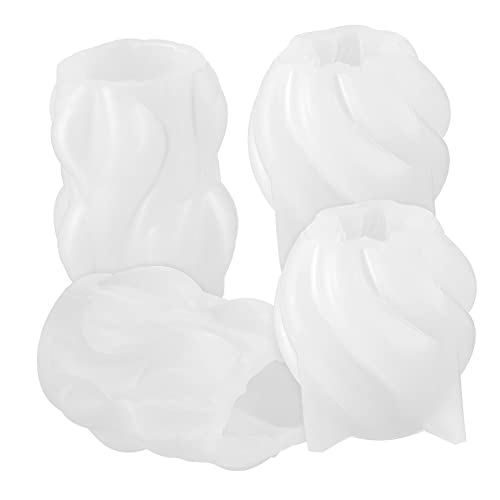 GRADENEVE 4er Set Kerzenformen Wellenform DIY Kerzenmoulds Für Handgemachte Aromakerzen Und Seifen Epoxidharz Gießformen Für Kunsthandwerk von GRADENEVE